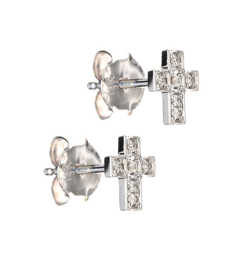 18CT WHITE GOLD DIAMOND EARRINGS - Image 2 of 2