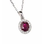18CT GOLD RUBY AND DIAMOND NECKLACE