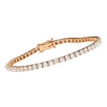 18CT ROSE GOLD DIAMOND BRACELET