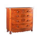 VICTORIAN BOW FRONTED CHEST OF DRAWERS