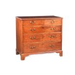 GEORGIAN MAHOGANY TWO OVER THREE CHEST OF DRAWERS