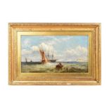 GILT FRAMED OIL PAINTING - JAS E. MEADOWS