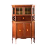 EDWARDIAN INLAID MAHOGANY DISPLAY CABINET