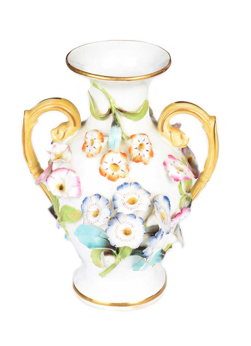 NINETEENTH CENTURY ENGLISH PORCELAIN TWO HANDLED VASE - Image 3 of 4