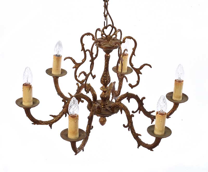 BRASS CHANDELIER - Image 2 of 4