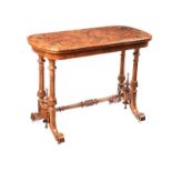 VICTORIAN WALNUT TURN OVER LEAF CARD TABLE