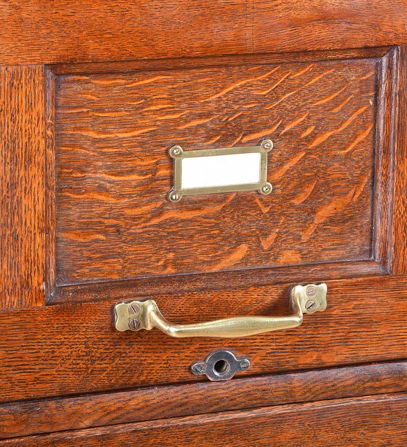 ANTIQUE OAK FILING CABINET - Image 2 of 5