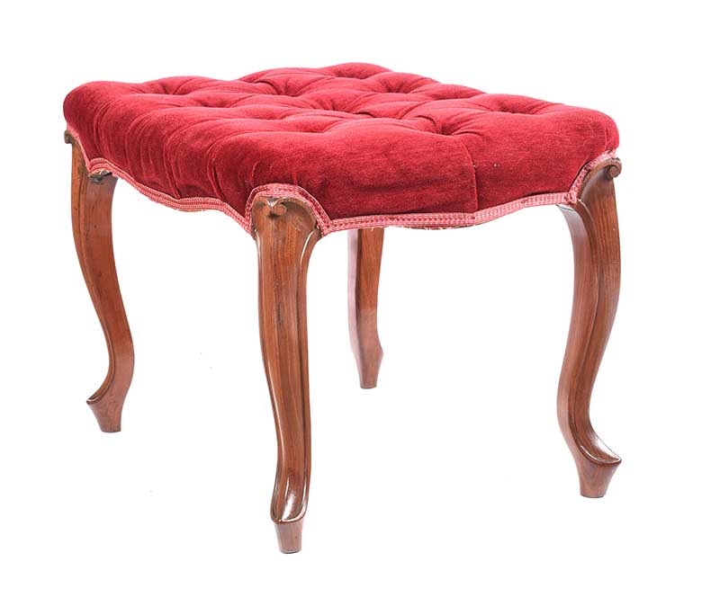 VICTORIAN UPHOLSTERED STOOL - Image 3 of 3