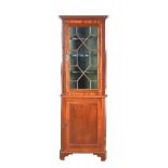 EDWARDIAN INLAID MAHOGANY CORNER CABINET