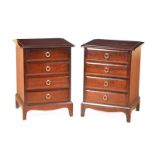 PAIR OF MAHOGANY BEDSIDE PEDESTALS