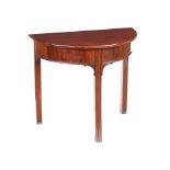 GEORGIAN MAHOGANY DEMI LUNE HALL TABLE