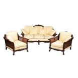 ANTIQUE THREE PIECE BERGERE SUITE