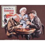 William McDade - GUINNESS TIME - Coloured Print - 7 x 9 inches - Unsigned