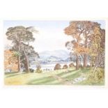 Robert Cresswell Boak, ARCA - A GLIMPSE OF ULLSWATER (ENGLISH LAKES) - Coloured Etching - 5 x 10