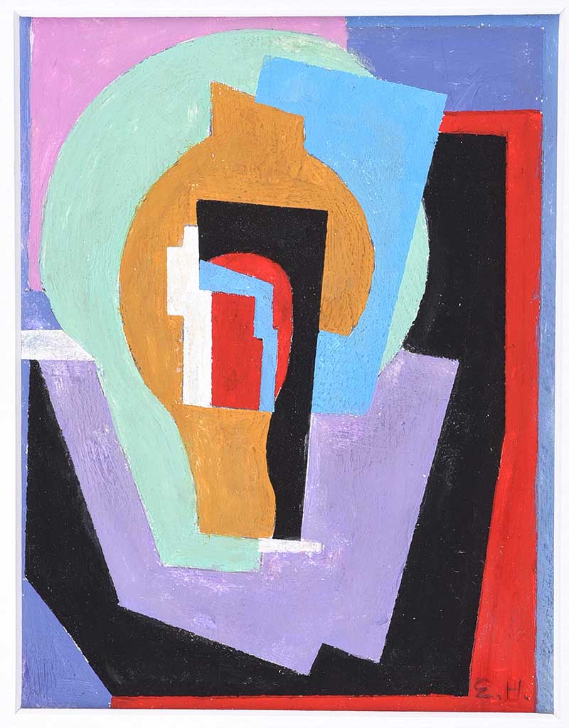 Evie Hone, HRHA - COMPOSITION - Gouache on Board - 6 x 4 inches - Signed in Monogram