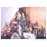 J.B. Vallely - DANCING ON THE TABLE - Limited Edition Coloured Print (51/150) - 14 x 21 inches -