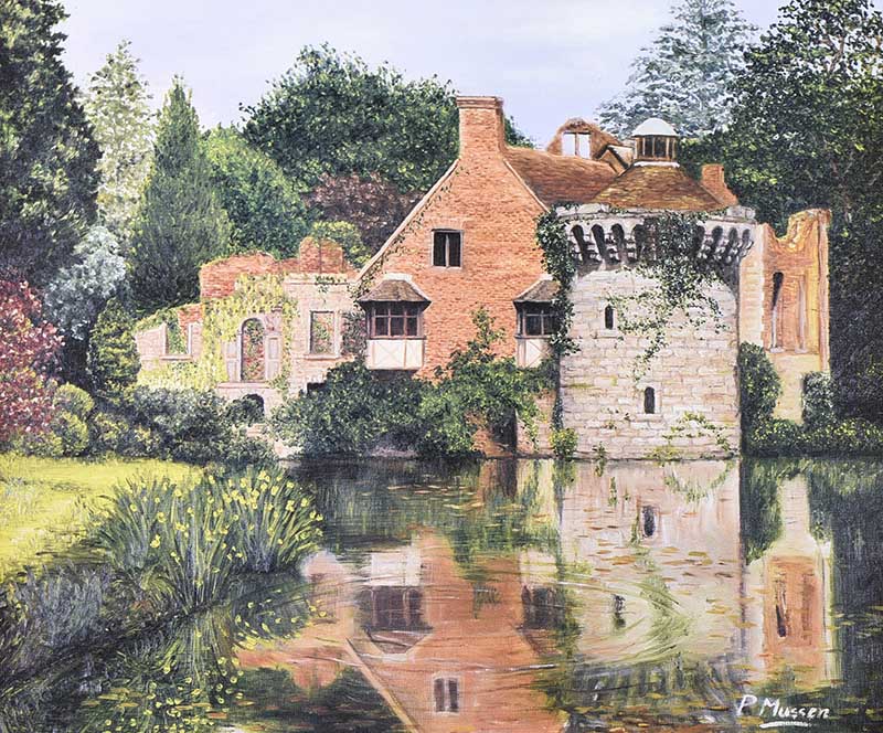 P. Mussen - POND REFLECTIONS - Coloured Print - 18 x 22 inches - Unsigned