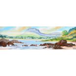 Cupar Pilson - CUSHENDALL & LURIG MOUNTAIN, COUNTY ANTRIM - Oil on Board - 5 x 16 inches - Signed