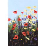 Ronald Keefer - WILD POPPIES - Oil on Board - 30 x 20 inches - Signed