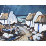 Patrick Murphy - CONNEMARA COTTAGES - Oil on Board - 8 x 10 inches - Signed