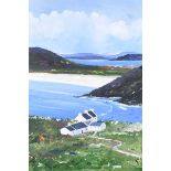 Sean Lorinyenko - TRA NA ROSSAN COTTAGES, DOWNINGS - Acrylic on Canvas - 30 x 20 inches - Signed