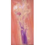 Con Campbell - FLOWERS IN A PURPLE VASE - Oil on Board - 9 x 5 inches - Signed