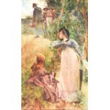 Edgar Bundy, RI - THE KING BREAKS MANY HEARTS - Watercolour Drawing - 30 x 18 inches - Signed