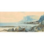 Rowland Hill, RUA - FAIRHEAD BALLYCASTLE - Watercolour Drawing - 4 x 8 inches - Signed