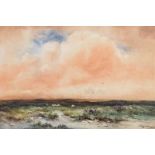 Wycliffe Egginton, RI RCA - SHEEP GRAZING ON THE MOORS - Watercolour Drawing - 14 x 20 inches -