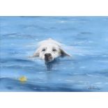 Lawrence Chambers - FETCHING THE BALL - Pastel on Paper - 6 x 9 inches - Signed