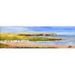 John Johnson - WHITEPARK BAY - Oil on Board - 4 x 13 inches - Signed in Monogram