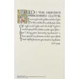 William Butler Yeats - HAD I THE HEAVENS EMBROIDERED CLOTHS - Reprinted Cuala Press Coloured Print -