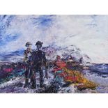 Jack Butler Yeats, RHA - THE TWO TRAVELLERS - Coloured Print - 8.5 x 12 inches - Unsigned