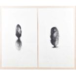 Gerda J. Fromel - TWO TREES - Diptych Pencil on Paper - 25 x 15 inches - Signed in Monogram