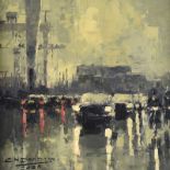 Colin H. Davidson - QUEEN'S ISLAND TRAFFIC - Oil on Board - 8 x 8 inches - Signed