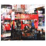 Colin Davidson, RUA - CAFE WINDOW, LEICESTER SQUARE, LONDON - Limited Edition Coloured Print (187/