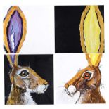 Eileen McKeown - WARHOLE HARE - Acrylic on Canvas - 24 x 24 inches - Signed in Monogram