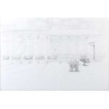 Colin Harrison - DOG IN A CORRIDOR - Pencil on Paper - 18 x 28 inches - Signed