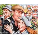 Roy Wallace - QUIET MAN, JOHN WAYNE & MAUREEN O'HARA - Oil on Board - 8 x 10 inches - Signed