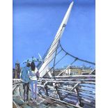 Sean Lorinyenko - THE PEACE BRIDGE, DERRY - Watercolour Drawing - 10 x 8 inches - Signed