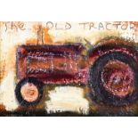 David Johnston - THE OLD TRACTOR - Oil on Board - 14 x 10 inches - Signed