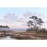 Wendy Reeves - SUNSET WITH SHEEP - Pastel on Paper - 14 x 20 inches - Signed