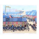 Cupar Pilson - SATURDAY FOOTBALL, EAST BELFAST - Limited Edition Coloured Print (30/95) - 11 x 13