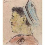 William Conor, RHA RUA - THE SAILOR - Mixed Media - 3.5 x 3 inches - Signed