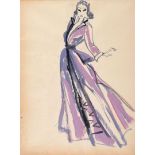 Gladys Maccabe, HRUA - FASHION MODEL II - Watercolour Drawing - 12 x 9 inches - Signed in Monogram