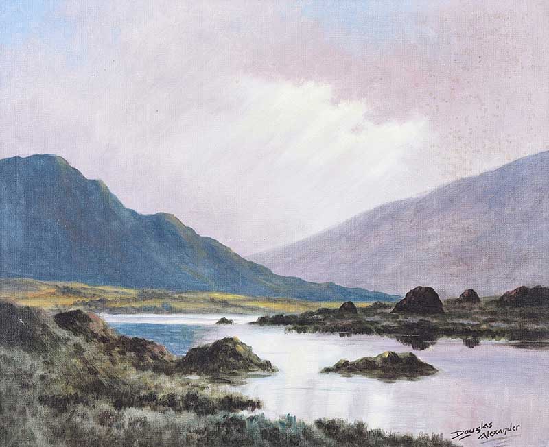 Douglas Alexander, RHA - NEAR DELPHI, CONNEMARA - Oil on Board - 16 x 20 inches - Signed