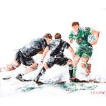 J.P. Neeson - IRELAND VS THE ALL BLACKS - Oil on Board - 20 x 24 inches - Signed