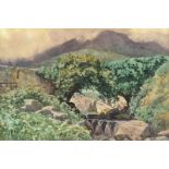 Cyril Walter Bion - THE OLD STONE BRIDGE - Watercolour Drawing - 7 x 11 inches - Signed in Monogram