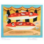 Graham Knuttel - RED SPOTTED FISH - Limited Edition Coloured Print (65/2000) - 6 x 7 inches -