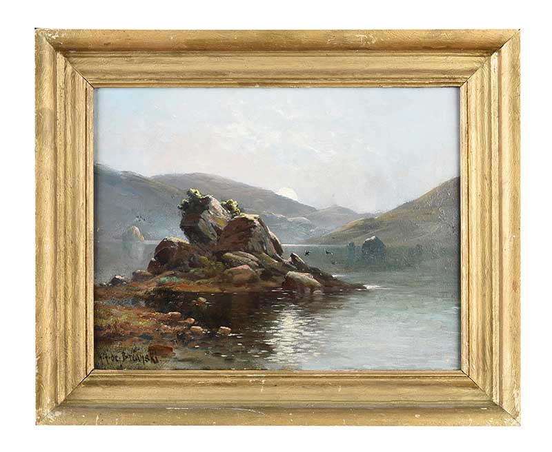 Alfred Fontville De Breanski - THE COLEEN BAWN ROCK, KILLARNEY - Oil on Canvas - 12 x 16 inches - - Image 2 of 2